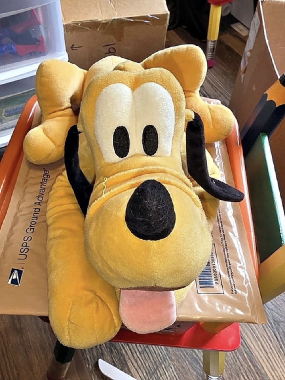 Disney Store Pluto Plush Stuffed Animal with Green Collar Store Plush Stuffed
